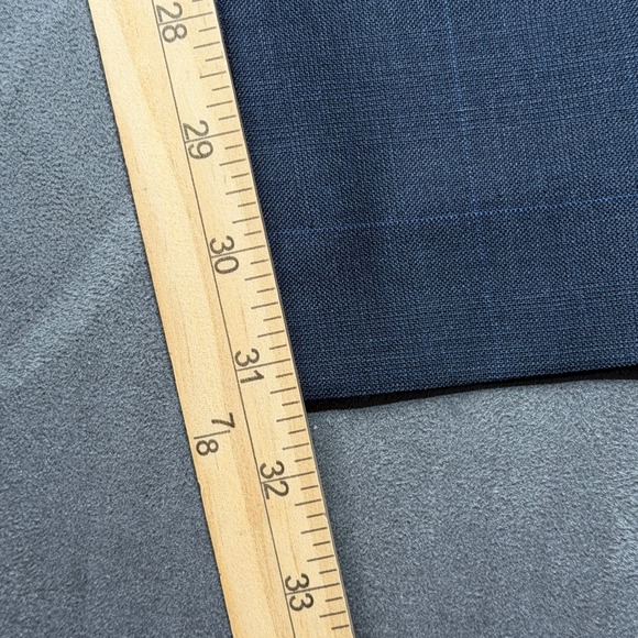 Lauren Ralph Lauren Mens Suit 48L Blazer Navy Blue Windowpane Wool 38x34 Pants - Picture 14 of 16